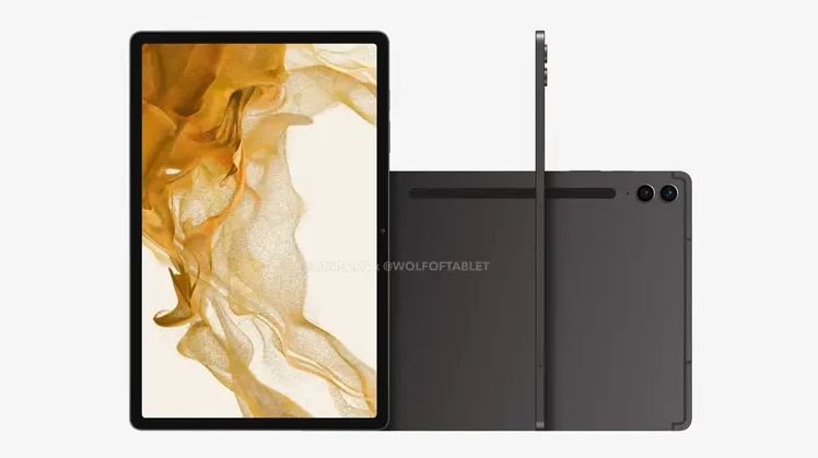 A leaked render of the Samsung Galaxy Tab S9 FE Plus