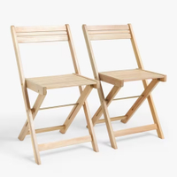 John Lewis Anyday Acacia Wood Foldable Garden Dining Chairs, Set of 2