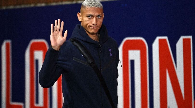 Richarlison waves on arrival for Tottenham&#039;s Premier League clash at Crystal Palace in October 2023.