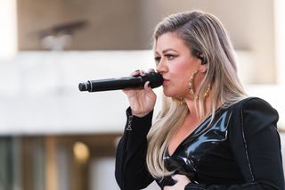 Singer Kelly Clarkson performs on NBC's 'Today' at Rockefeller Plaza on June 8, 2018 in New York City.