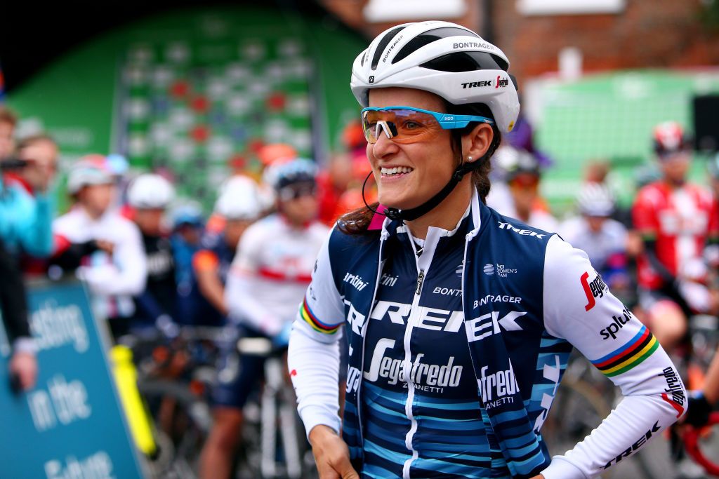 A happy Lizzie Deignan at the start