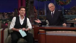 David Letterman and Tom Cruise on The Late Show with David Letterman