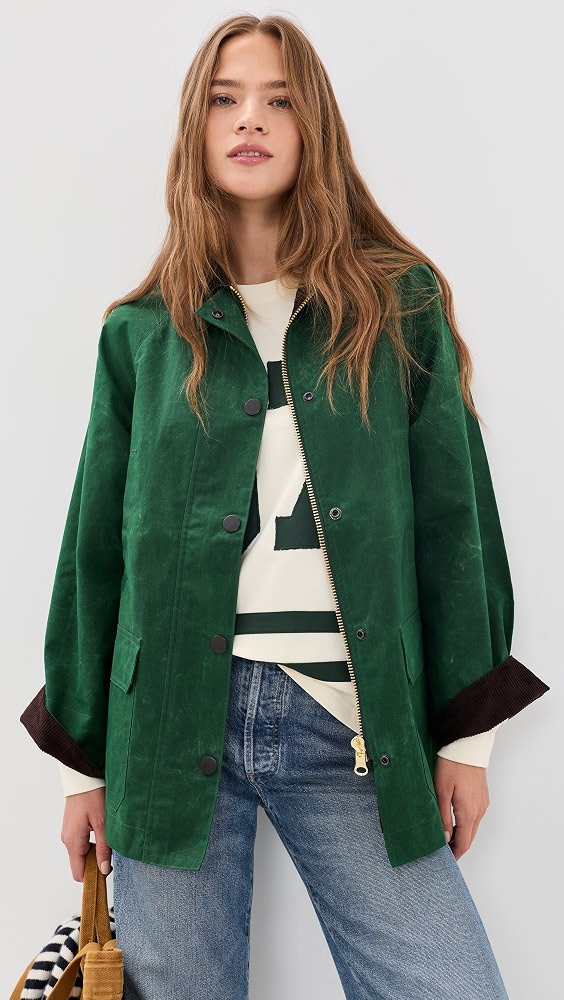 Chiltern Street Jacket in Waxed Cotton - Green