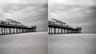 Pier with and without a level horizon