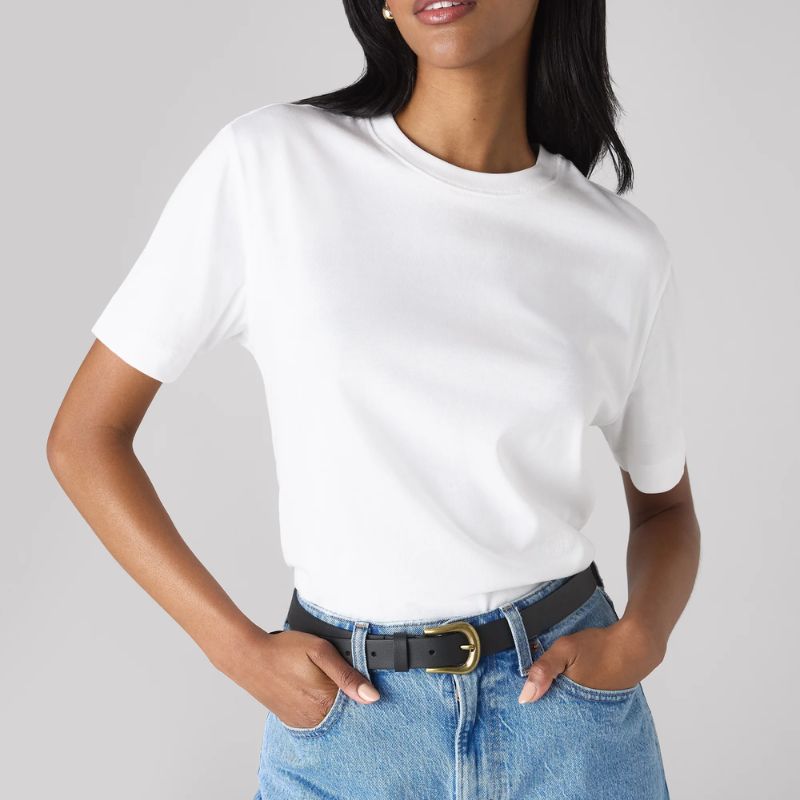 With Nothing Underneath Soho T-shirt on model 