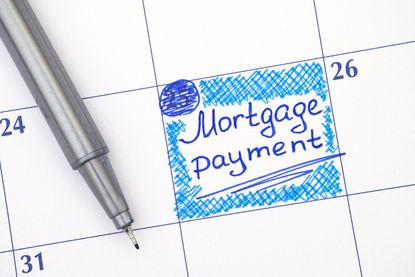 A calendar with a day marked with "Mortgage payment"