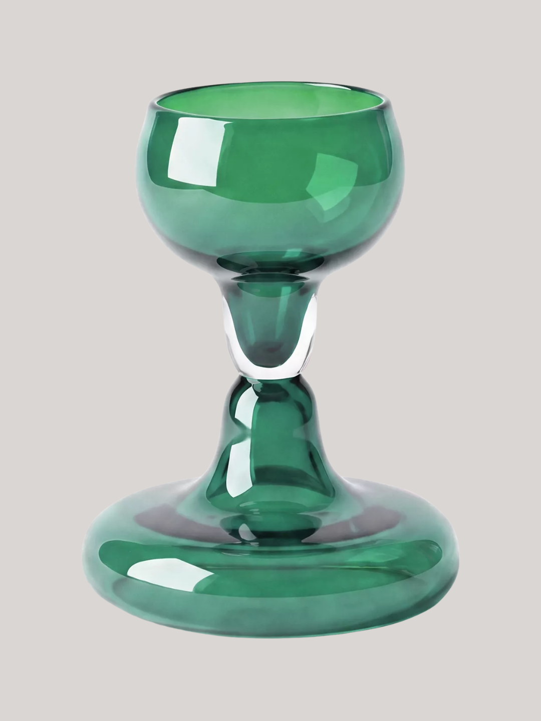 A chunky green wine glass from Gustaf Westman