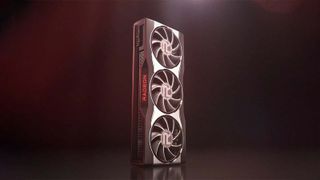 Een AMD Radeon grafische kaart met drie ventilatoren