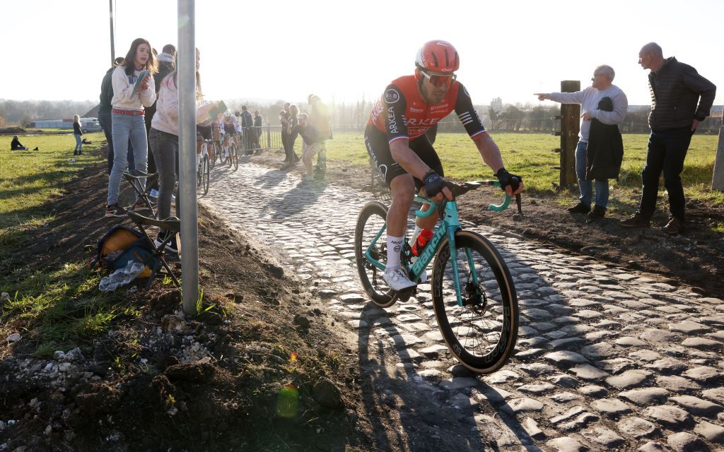 DOUR BELGIUM MARCH 04 Florian Senechal of France and Team Arka BB Hotels attacks during the the 57th Ename Samyn Classic 2025 a 1991km one day race from Quaregnon to Dour on March 04 2025 in Dour Belgium Photo by Rhode Van ElsenGetty Images
