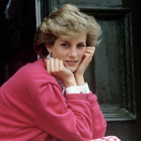 Princess Diana wears a pink sweater with gingham pedal pushers