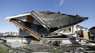 A home destroyed by Hurricane Katrina seen on Jan. 7, 2006, in New Orleans, Louisiana.