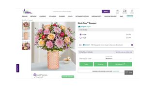 1-800-Flowers review: Image shows the buying options for a specific bouquet.