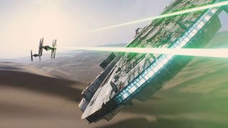 The Millennium Falcon in Star Wars: The Force Awakens