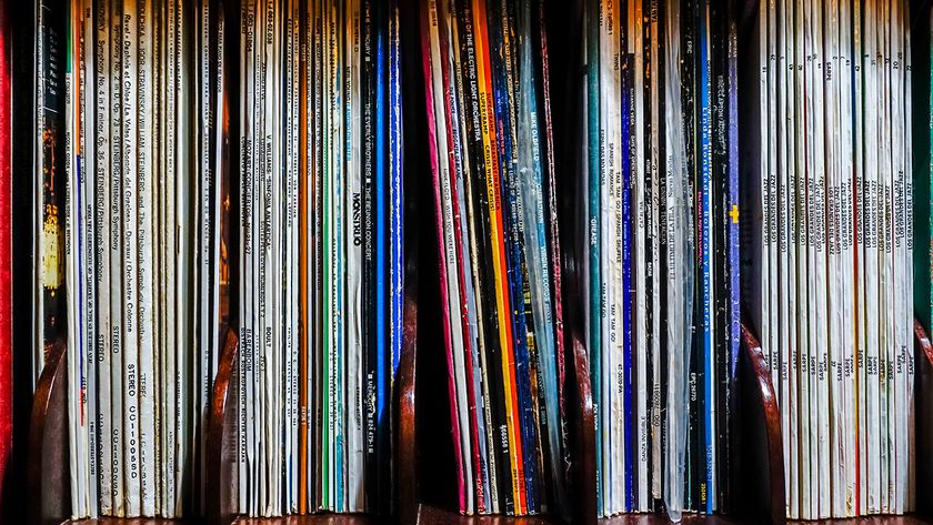 How to store vinyl: A stack of vinyl albums