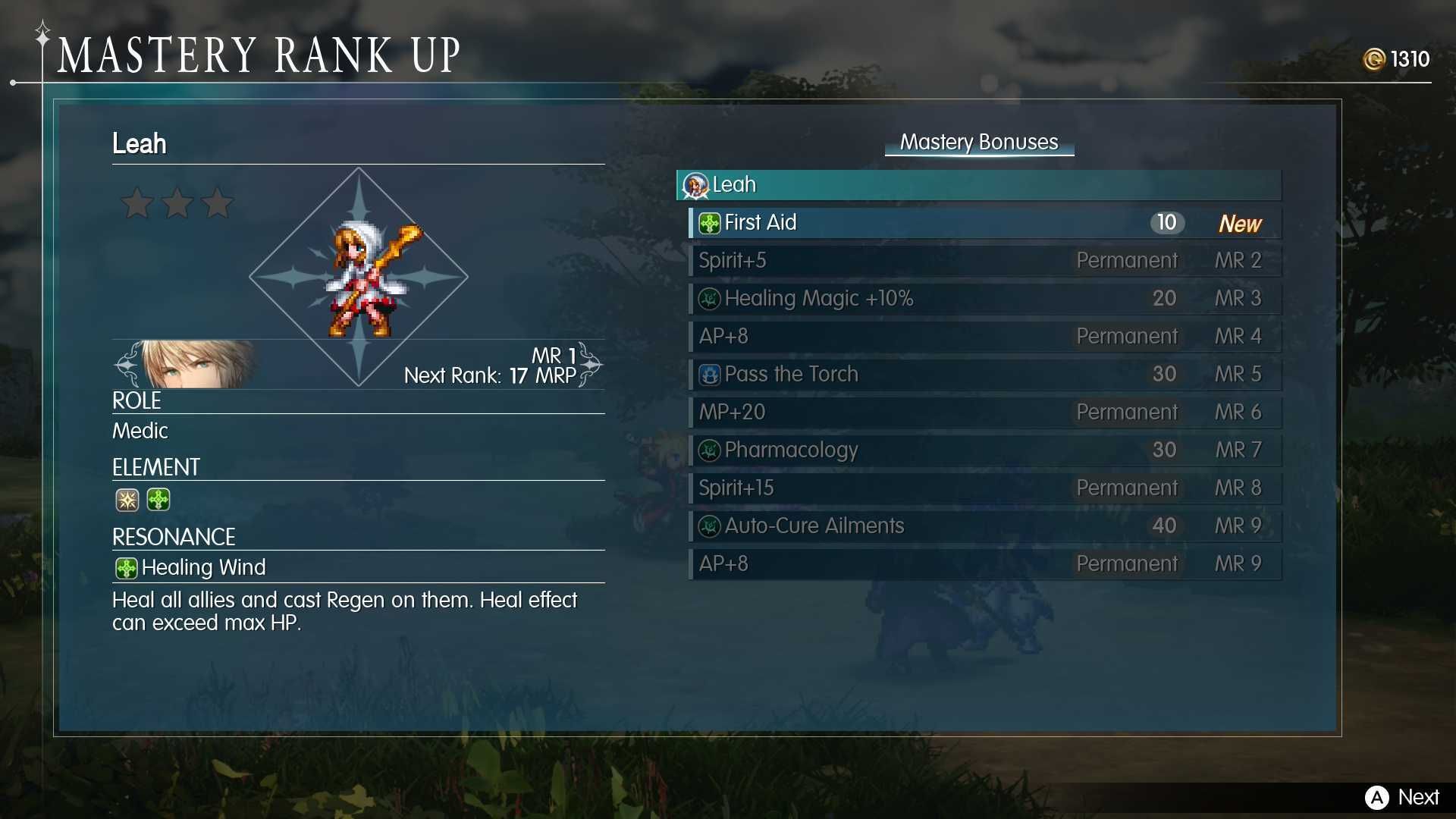 The Vision mastery page