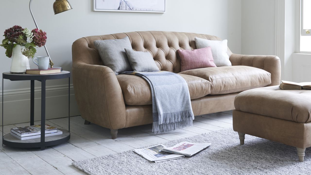 Butterbump leather sofa