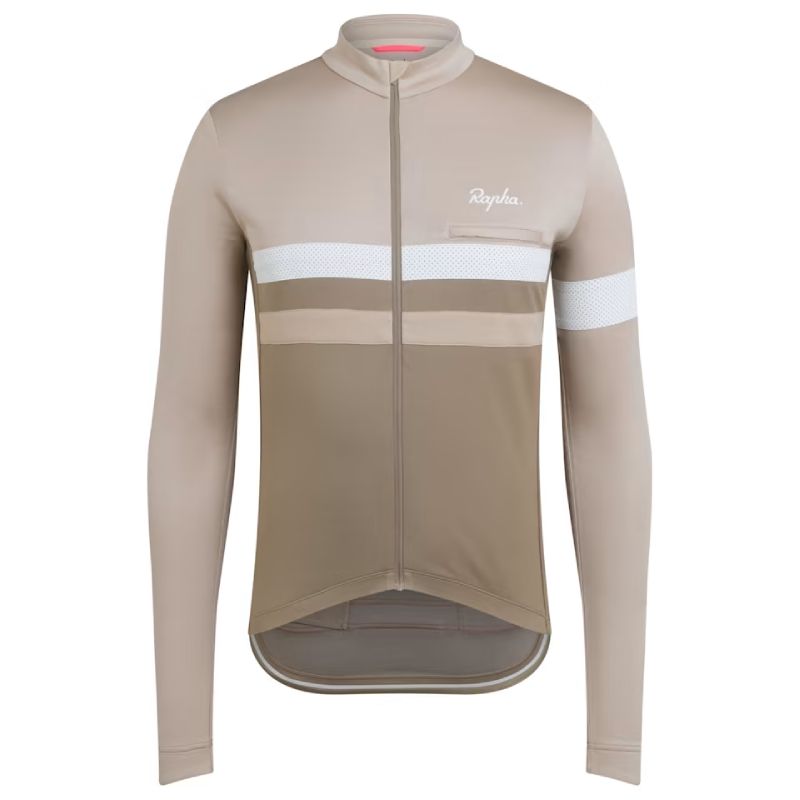 Rapha Brevet long sleeve cycling jersey on white background