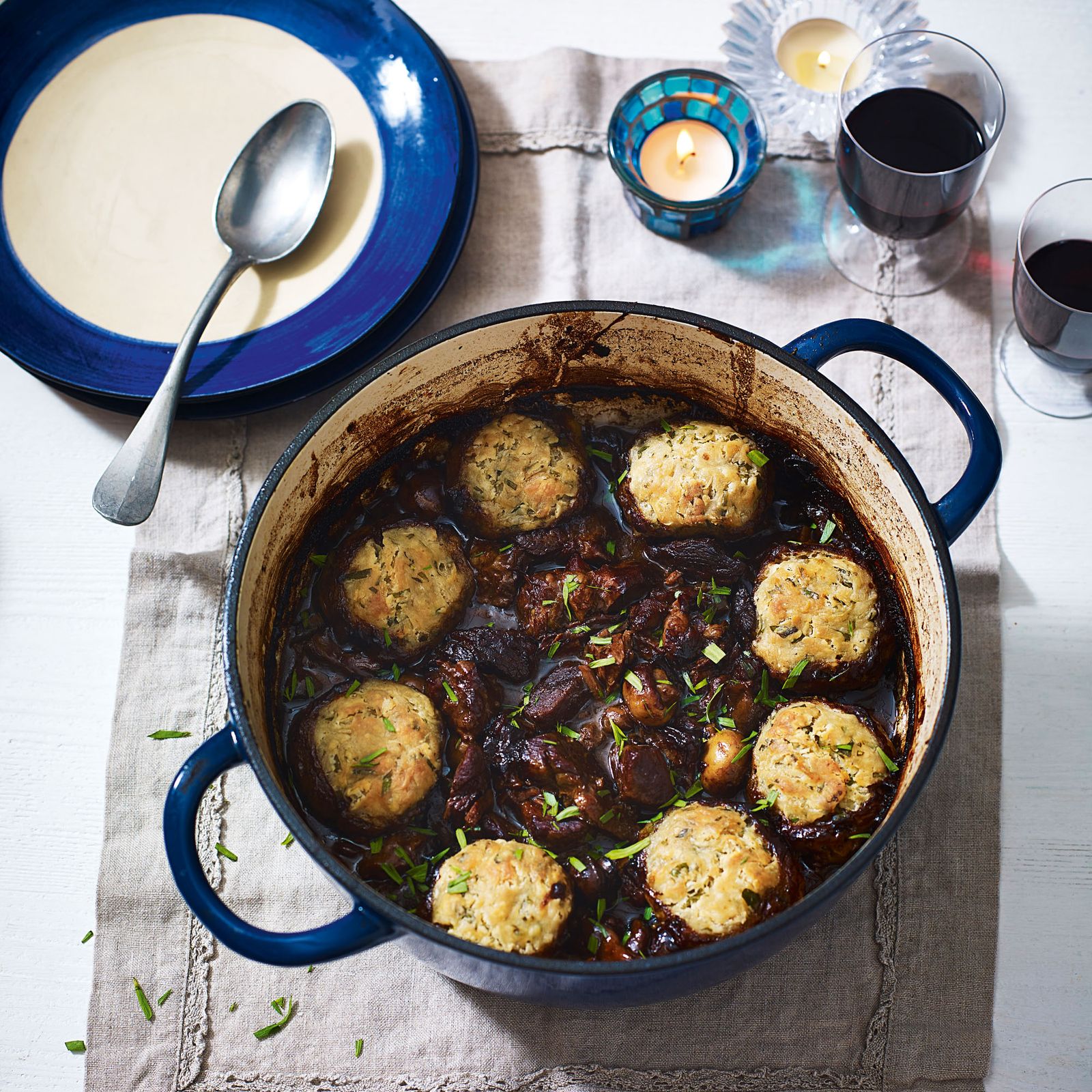 Beef and Porcini in Stout with Tarragon Dumplings Dinner Recipes