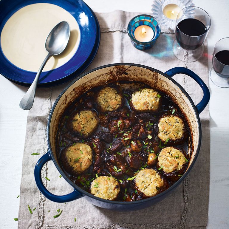 Beef and Porcini in Stout with Tarragon Dumplings