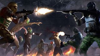 Game artwork featuring close combat