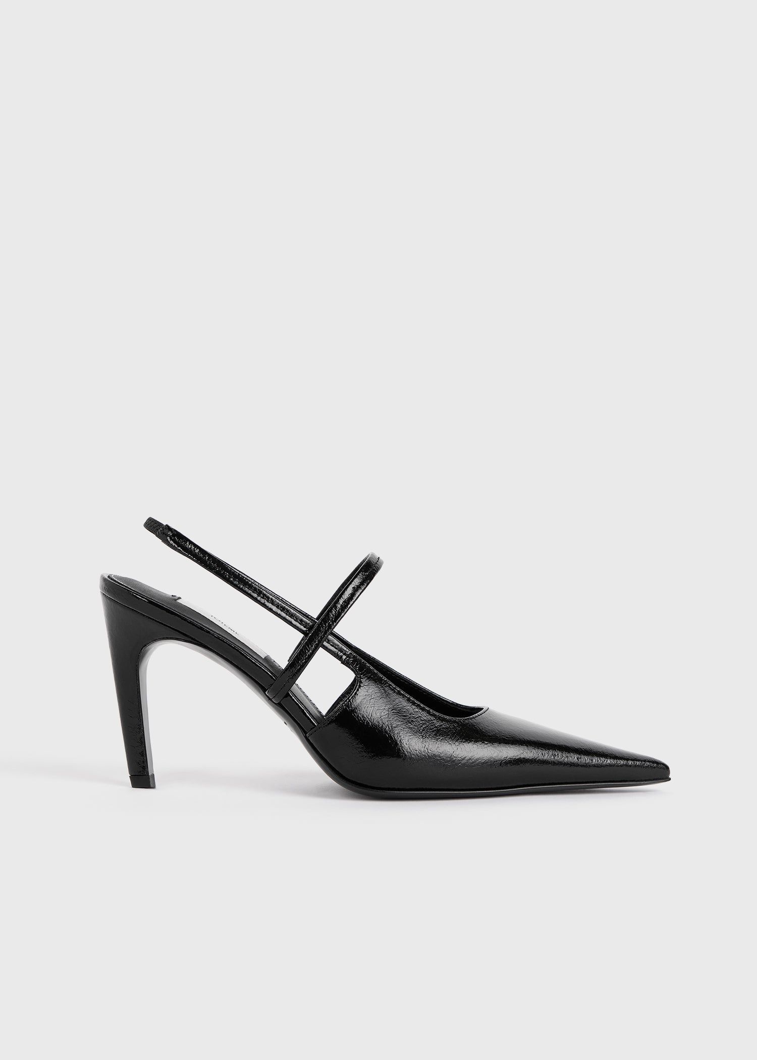 Naplack Stiletto Slingbacks Black