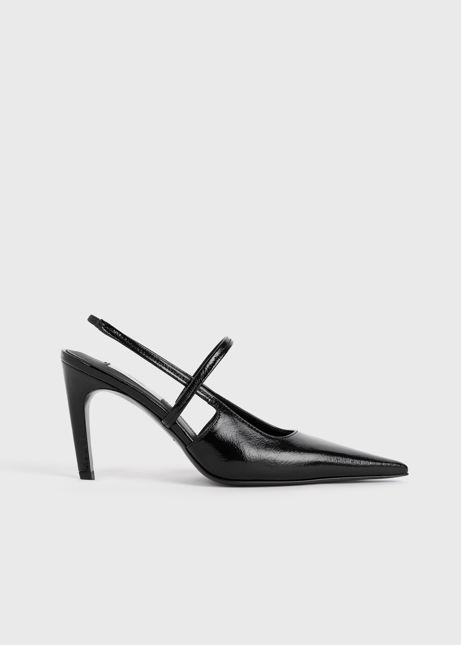 Naplack Stiletto Slingbacks Black