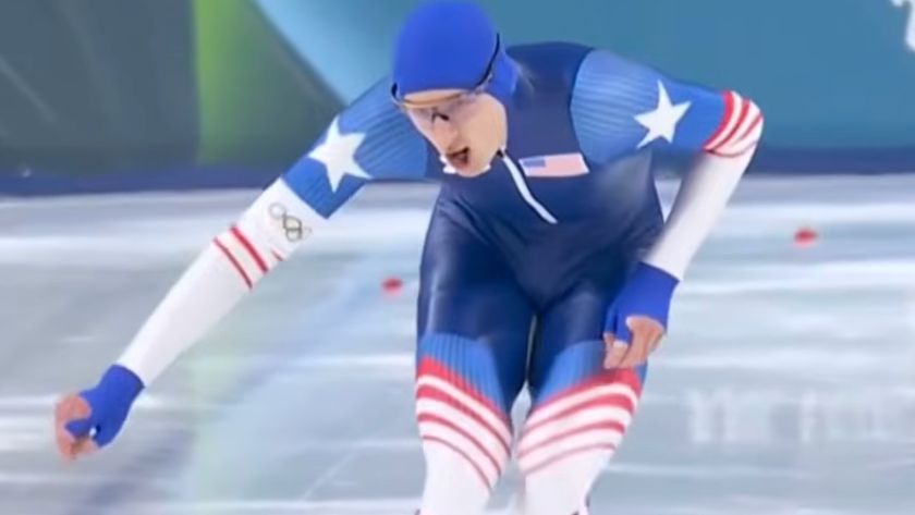 Jordan Stolz winning gold