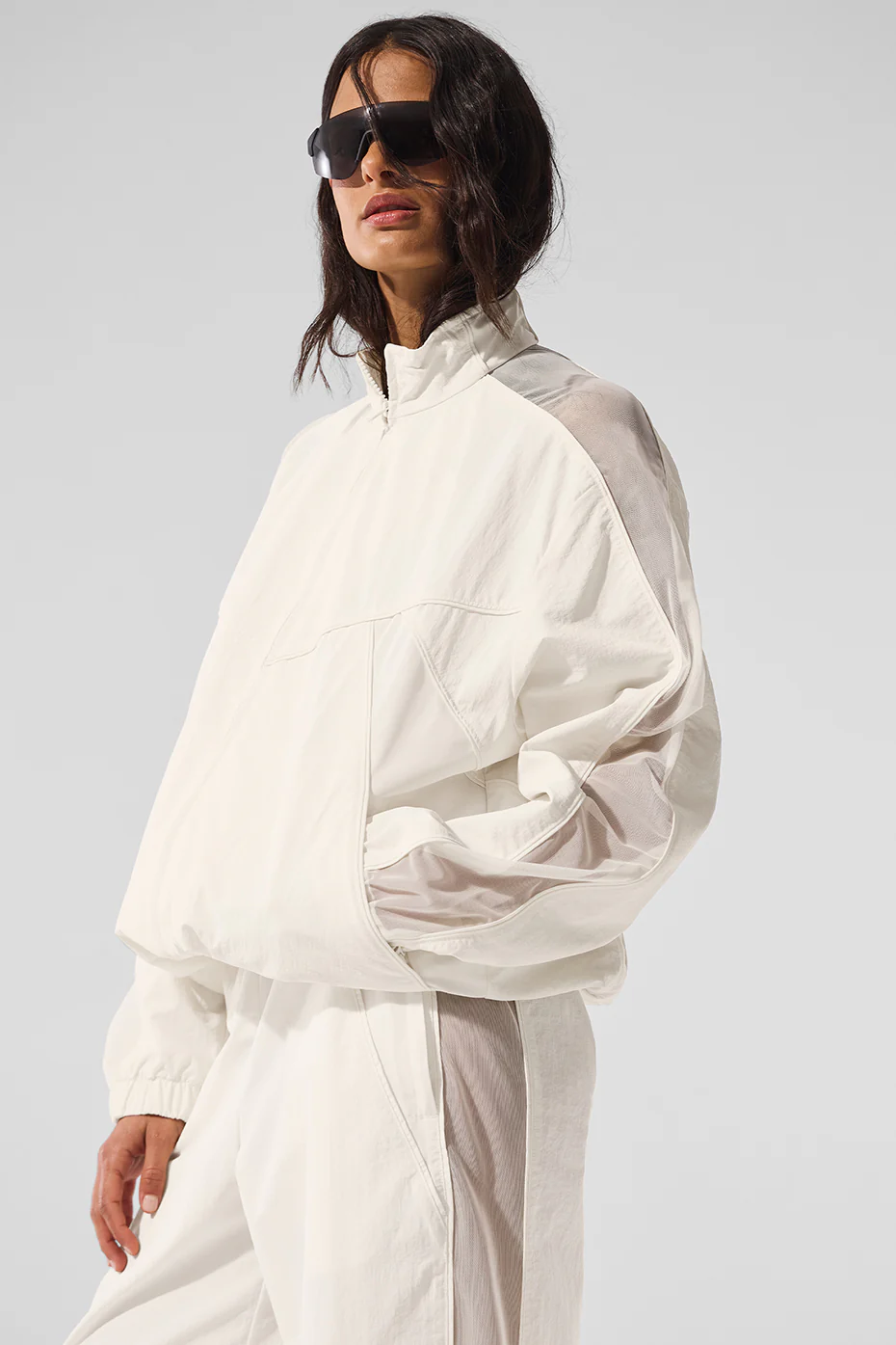 Alo Yoga white windbreaker jacket