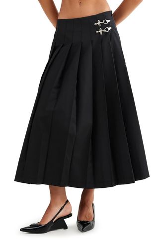 Fame Pleated Midi Skirt