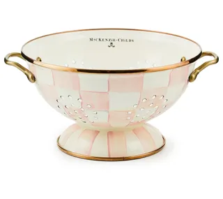 Mackenzie-Childs Rosy Check Large Colander