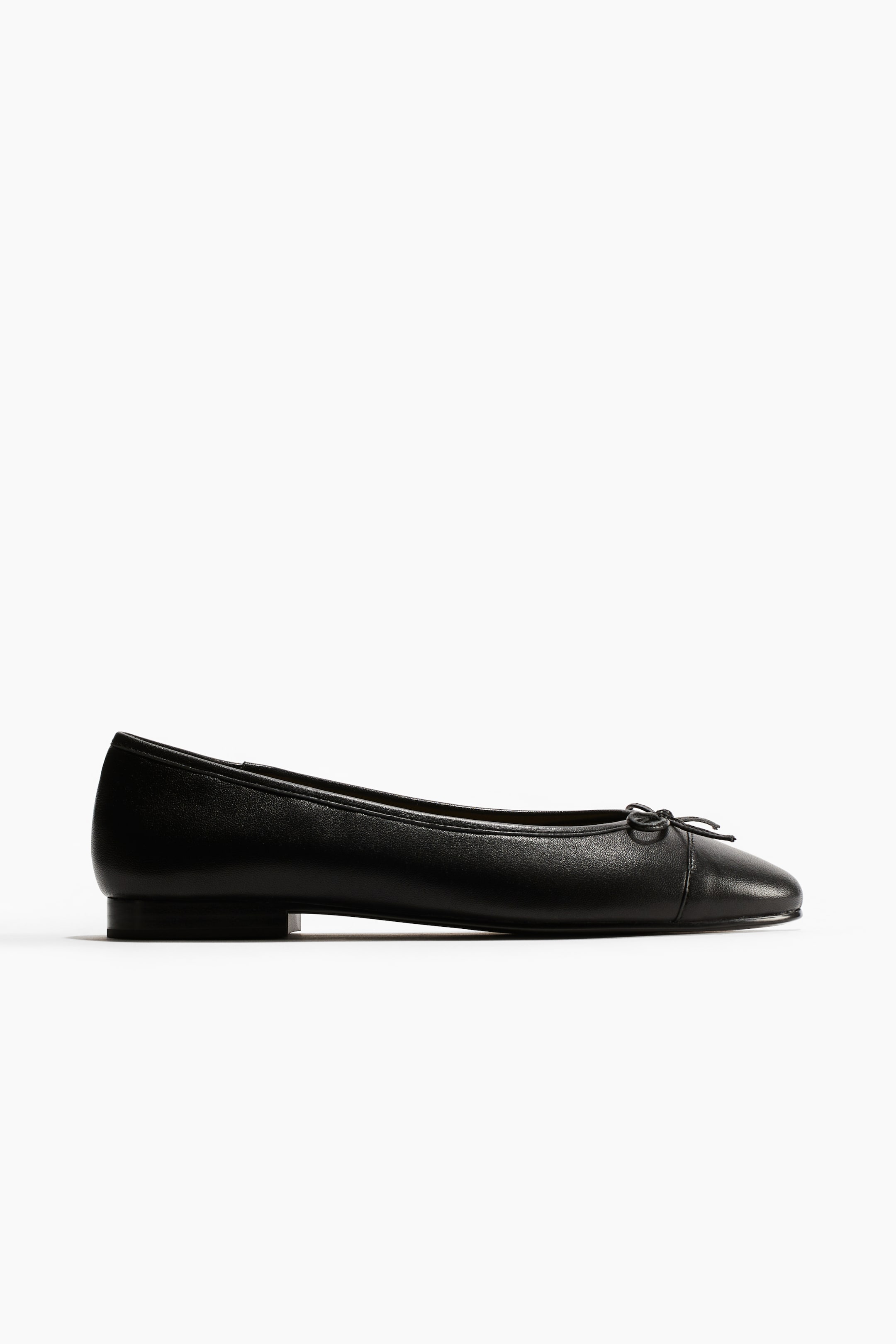 Leather Ballet Flats - Black