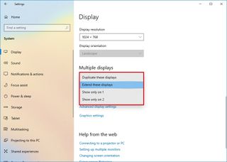 Windows 10 expand monitor settings