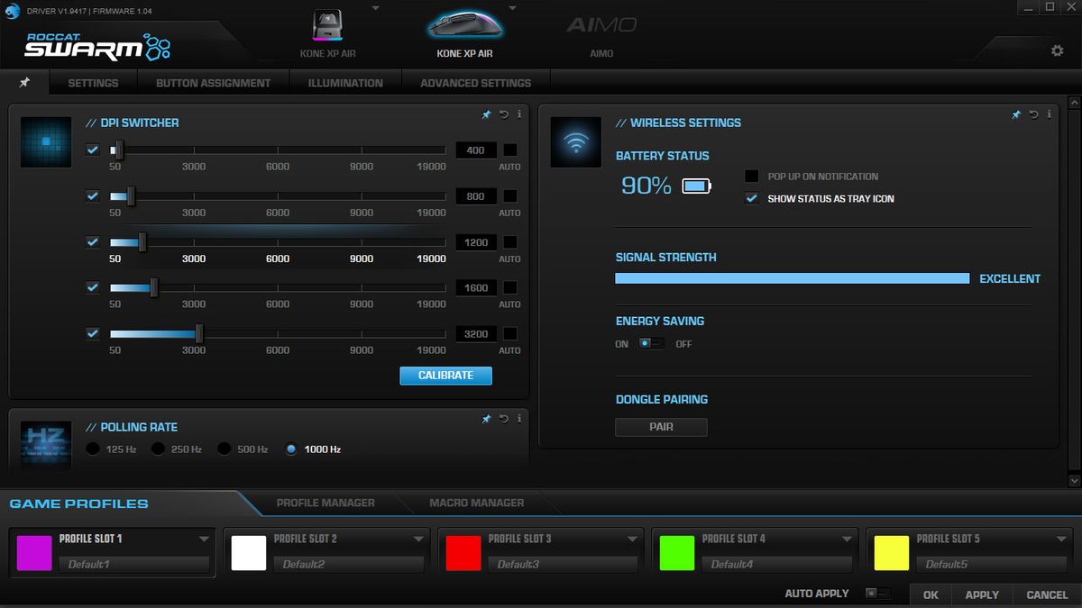 Roccat Kone XP Air Swarm software