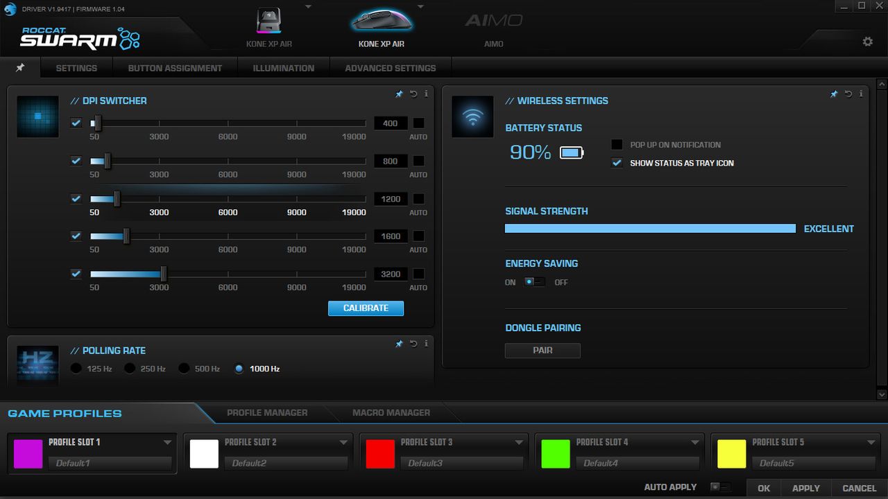 Roccat Kone XP Air Swarm software