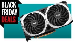 AMD RX 6600 on blue background with Black Friday deals text
