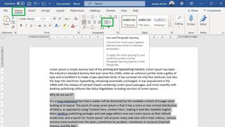 How to change line spacing in Word step 3: To change spacing for a specific paragraph, highlight it, click "Home" then click the "Line and Paragraph Spacing" icon