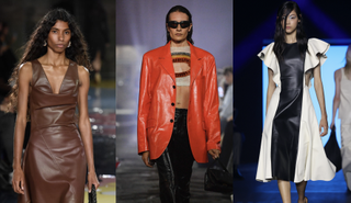 leather on the runways