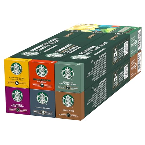 Starbucks Discovery Variety Pack by Nespresso, All Roast Types Coffee Capsules 6 X 10 (60 Capsules) - Amazon Exclusive : Amazon.co.uk: Grocery