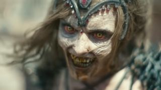 Athena, queen of the zombie horde, looking intimidating in Zack Snyder's "Army of the Dead."