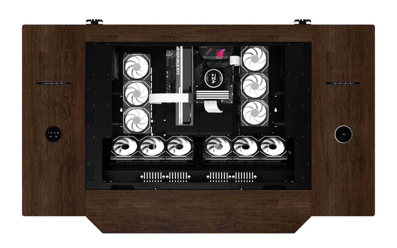 The Lian Li DK07 Wood motorized standing desk