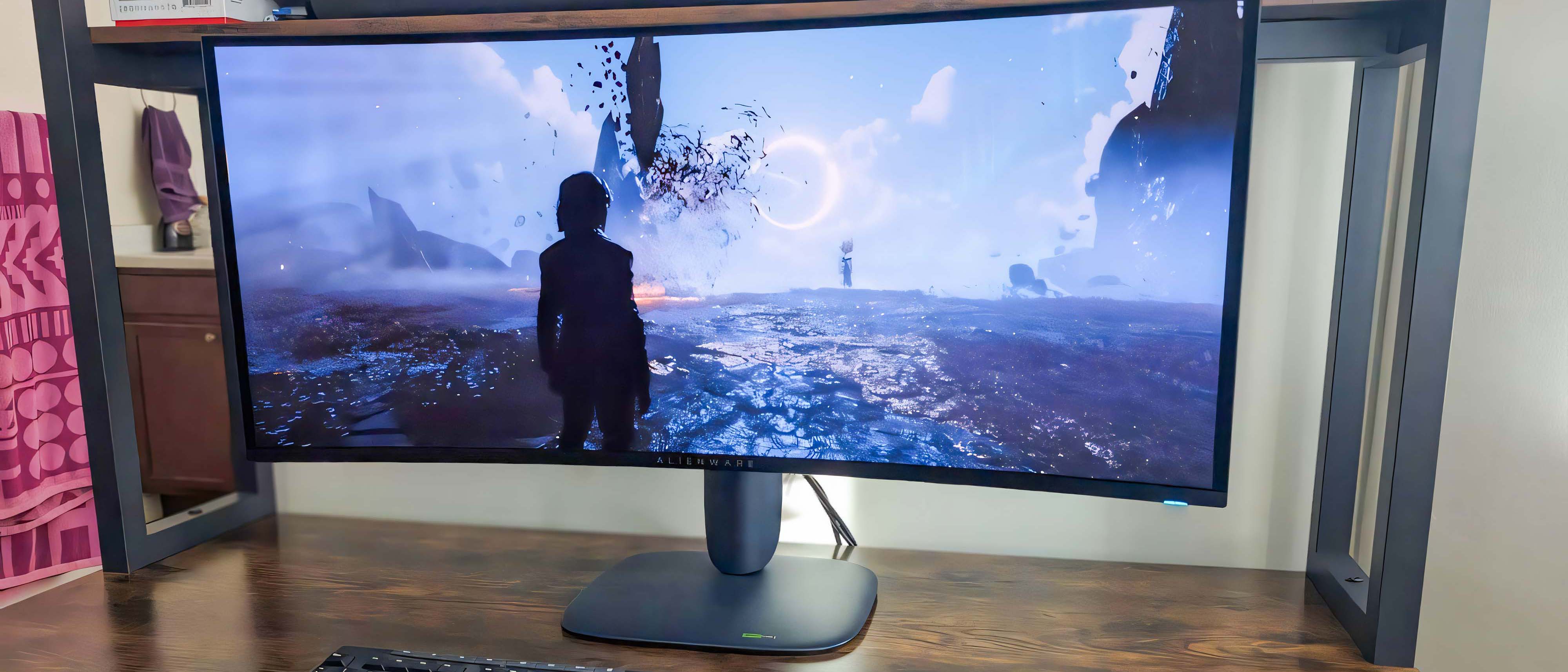 Alienware AW3425DW QD-OLED Gaming monitor displaying Clair Obscur: Expedition 33. 