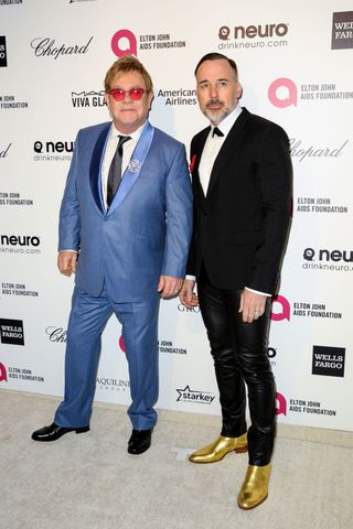 Elton John & David Furnish At The Oscars After Parties, 2015