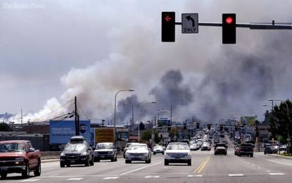 The fire in Wenatchee, Washington.