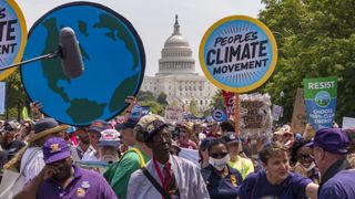 Climate March demonstrators protest in Washington, D.C. in April 2017.