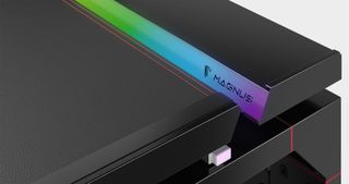 Secretlab Magnus Metal Desk from various angles with RGB enabled