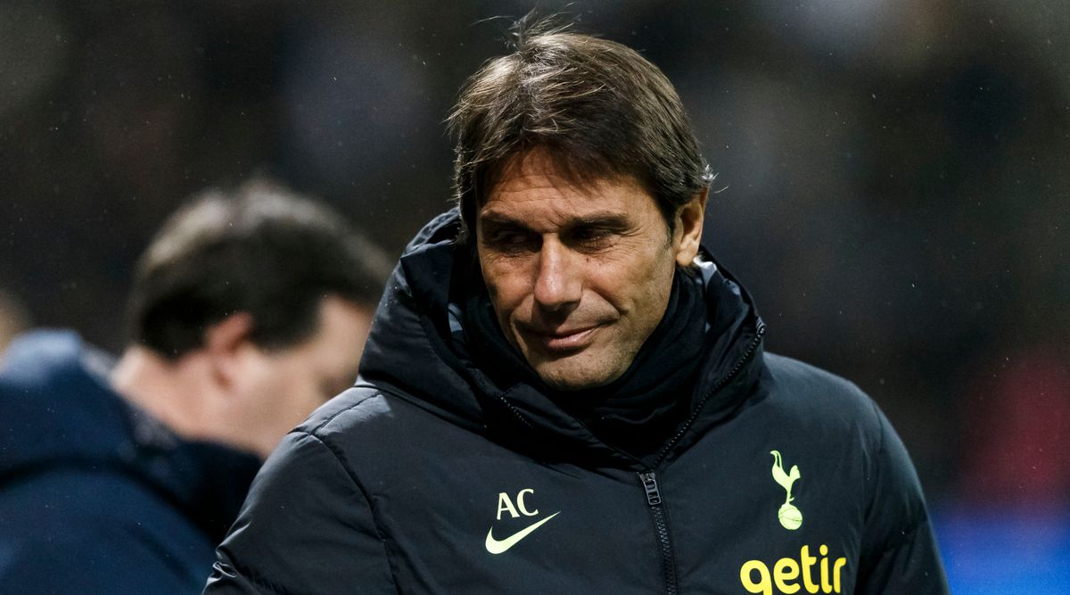 Tottenham Hotspur head coach Antonio Conte reacts during the Emirates FA Cup fourth round match between Preston North End and Tottenham Hotspur at Deepdale in Preston, United Kingdom on 28 January, 2023.