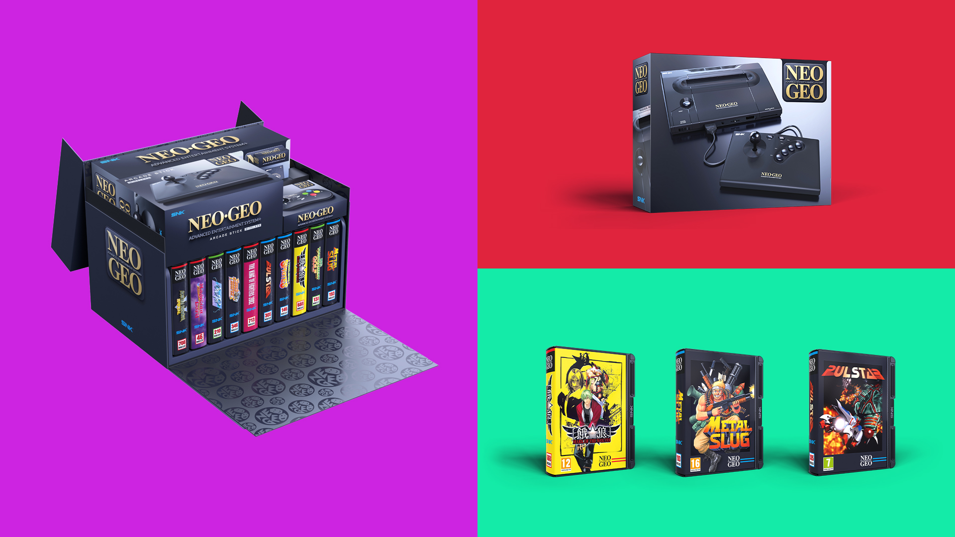 A black retro console on a colourful background