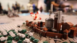 A close up Winterfell in the Lego map of Westeros