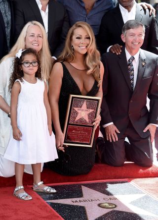 Patricia Carey and Monroe Cannon attend Mariah Carey's Hollywood Walk of Fame ceremony on August 5, 2015.