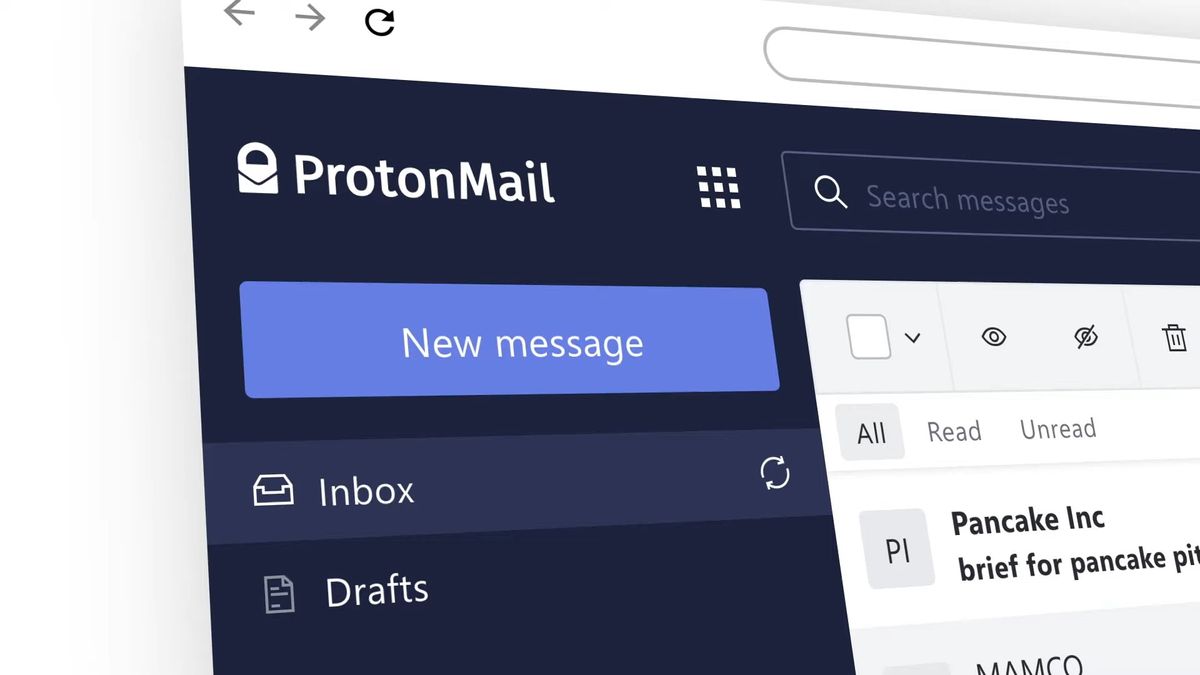 protonmail dashboard